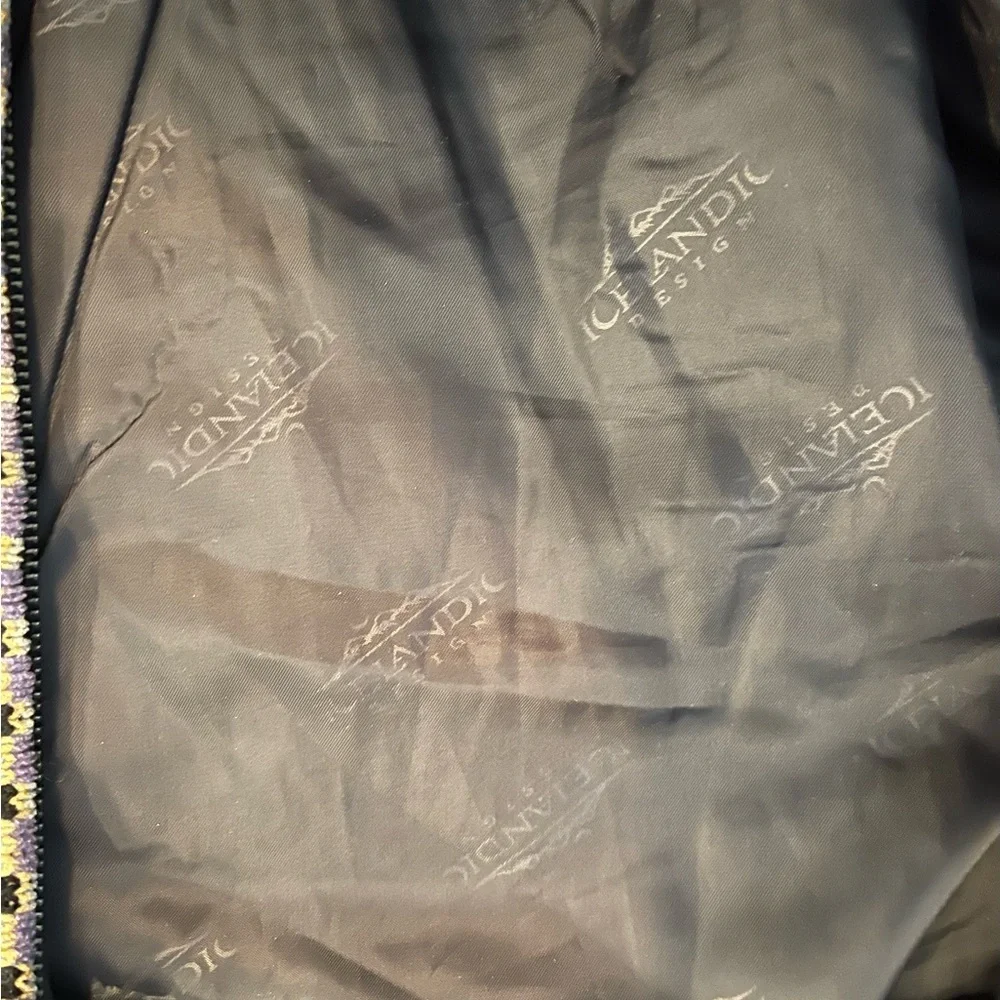 Vintage Icelandic Designs Wool Jacket Green Purple Floral Cottagecore Whimsey‎